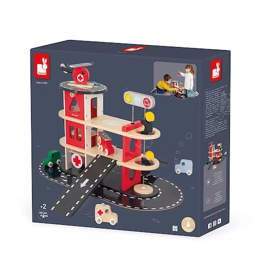 Janod® Red Fire Station Toy Set